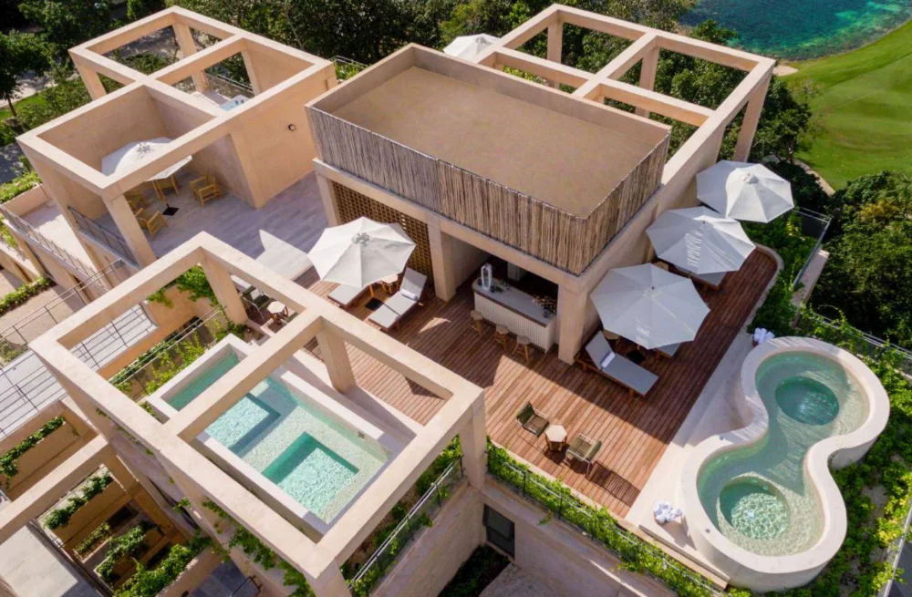 Rooftop terraces with plunge pools at The Village, Corasol