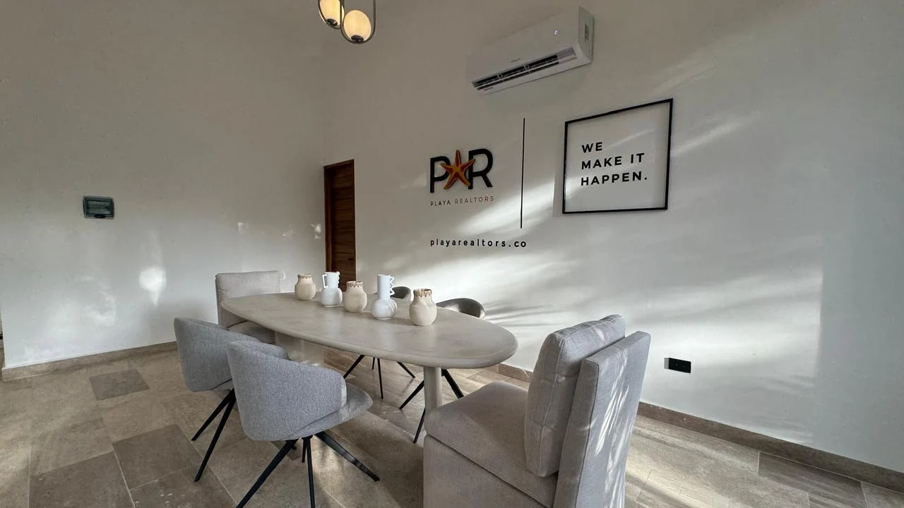 Sala de juntas de una oficina inmobiliaria en Tulum