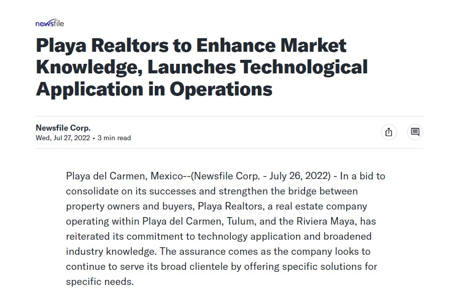 Playa-Realtors-to-Enhance-Market-Knowledge-Launches-Technological-Application-in-Operations-FI