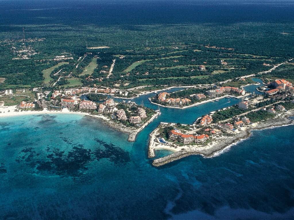 Puerto Aventuras Aerial View of the marina