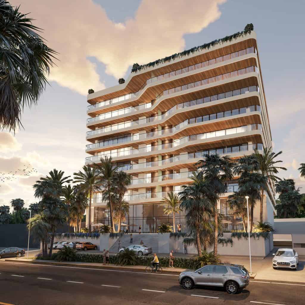 Modern architectural exterior of Anetta Residences Cancun condos for sale