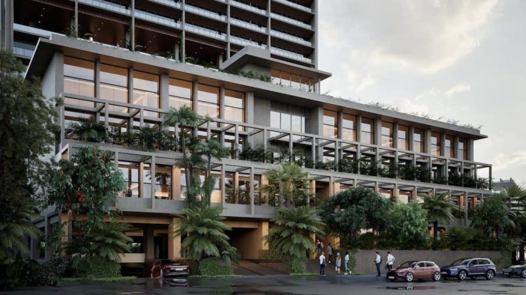 Contemporary architectural design of Baala Cancun condo complex